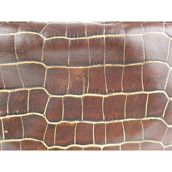 Dooney & Bourke Brown Croc Embossed Leather Large Hobo Shoulder Bag & Key Fob - Picture 7 of 15